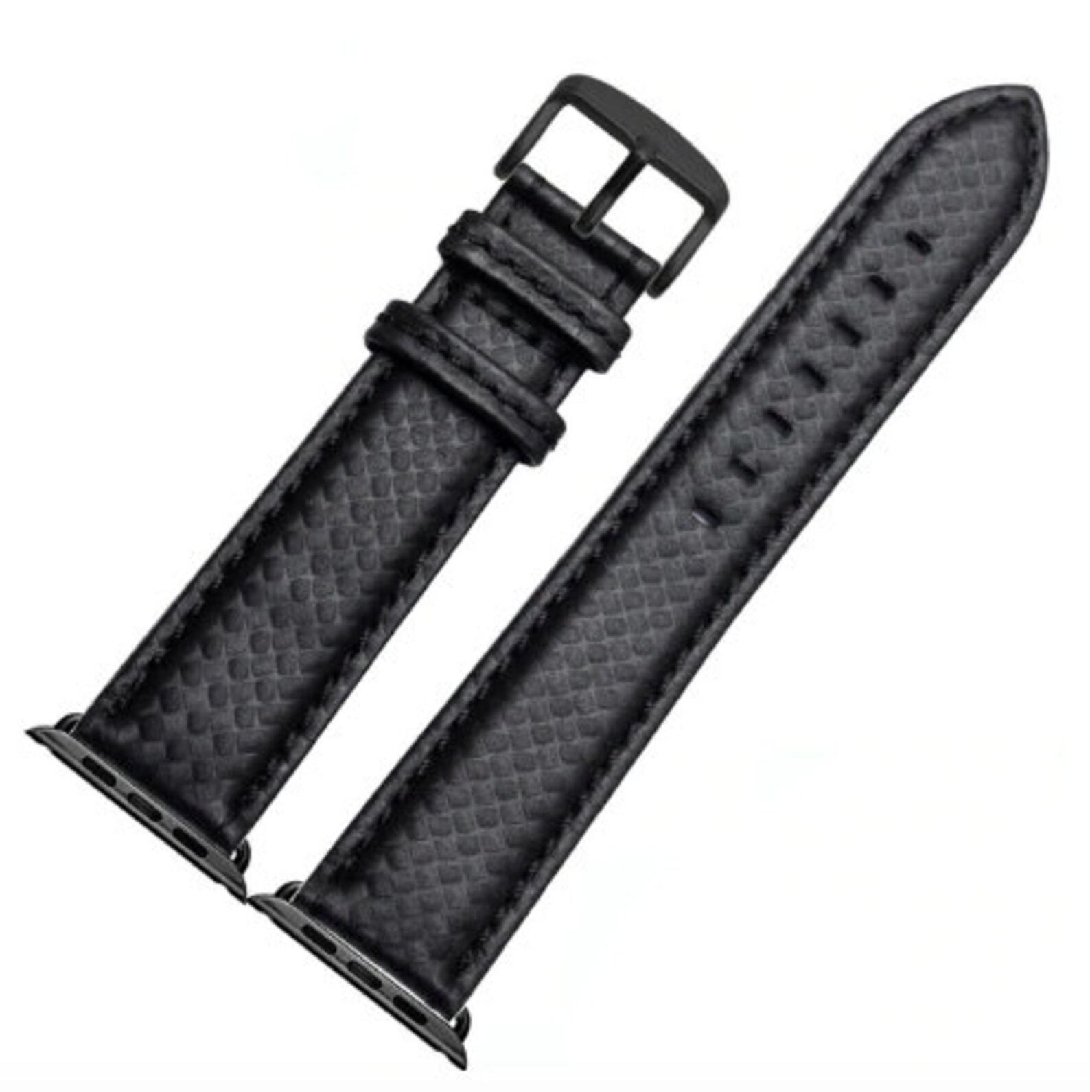 Apple Watch Band Carbon Fiber Genuine Leather 38mm Etsy