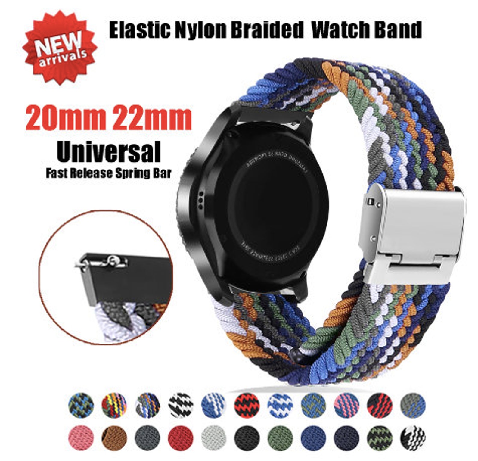 Samsung Galaxy Braided Sport Watch Band Elastic Nylon Solo Etsy