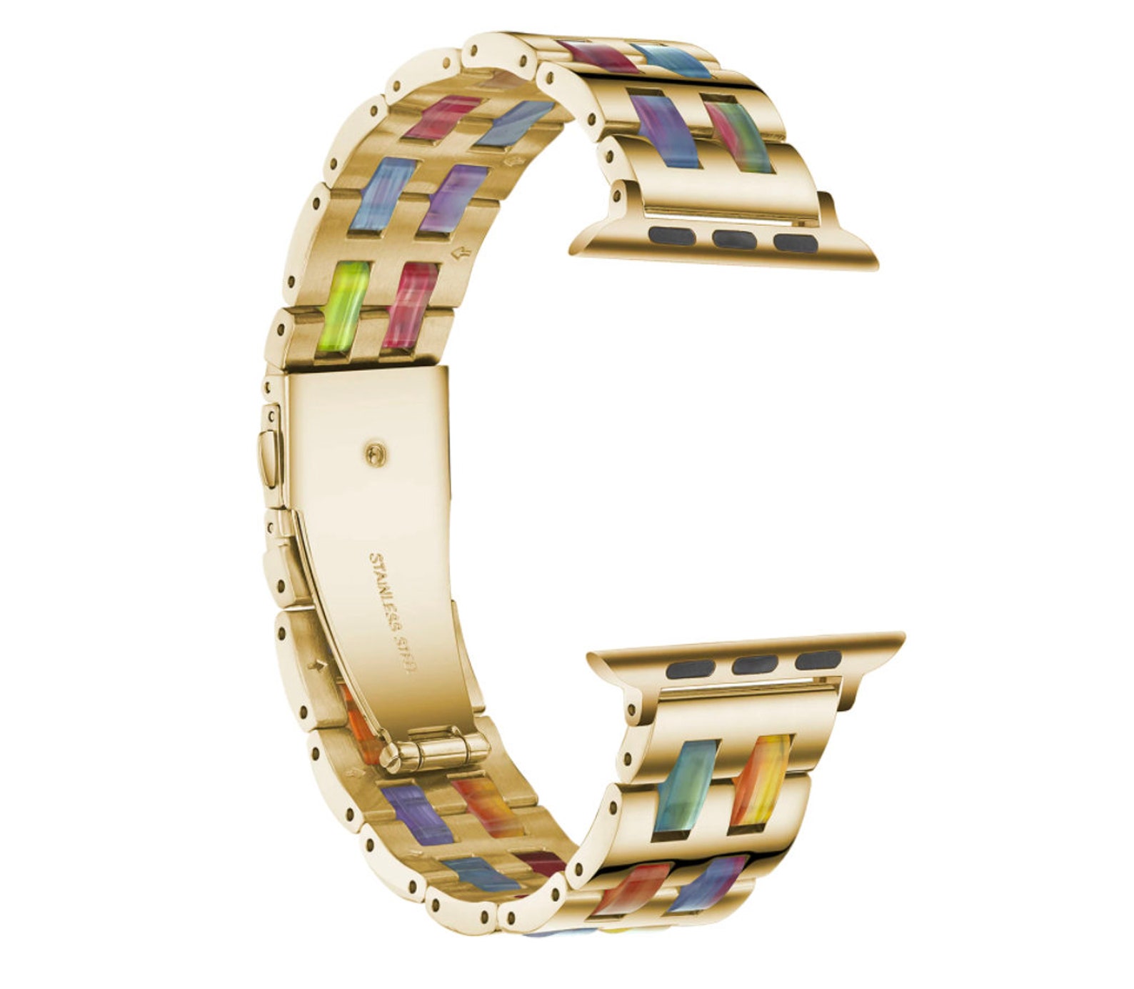 Apple Watch Band Premium Steel Butterfly Clasp Series 5 4 Etsy