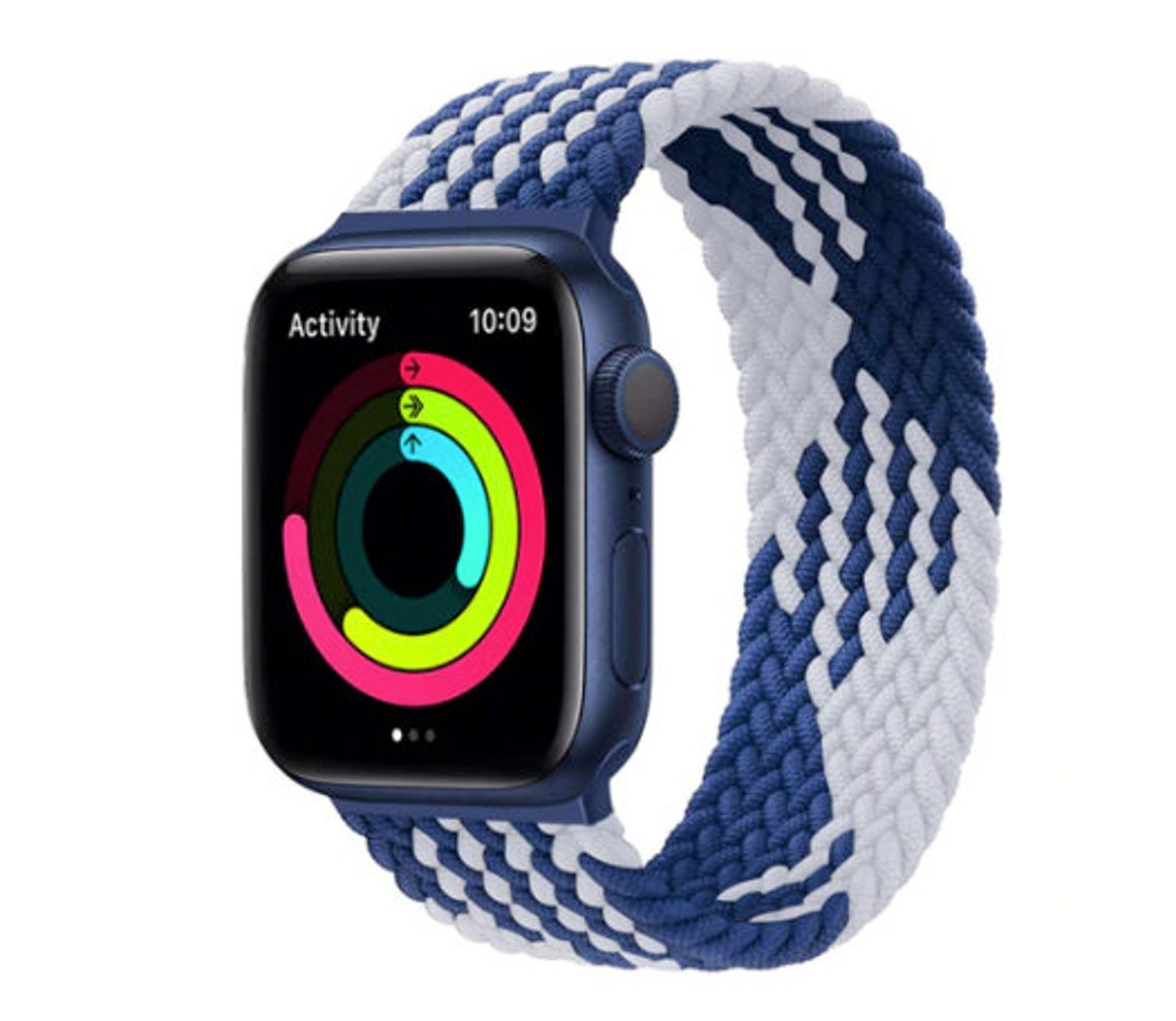 blue braided apple watch band