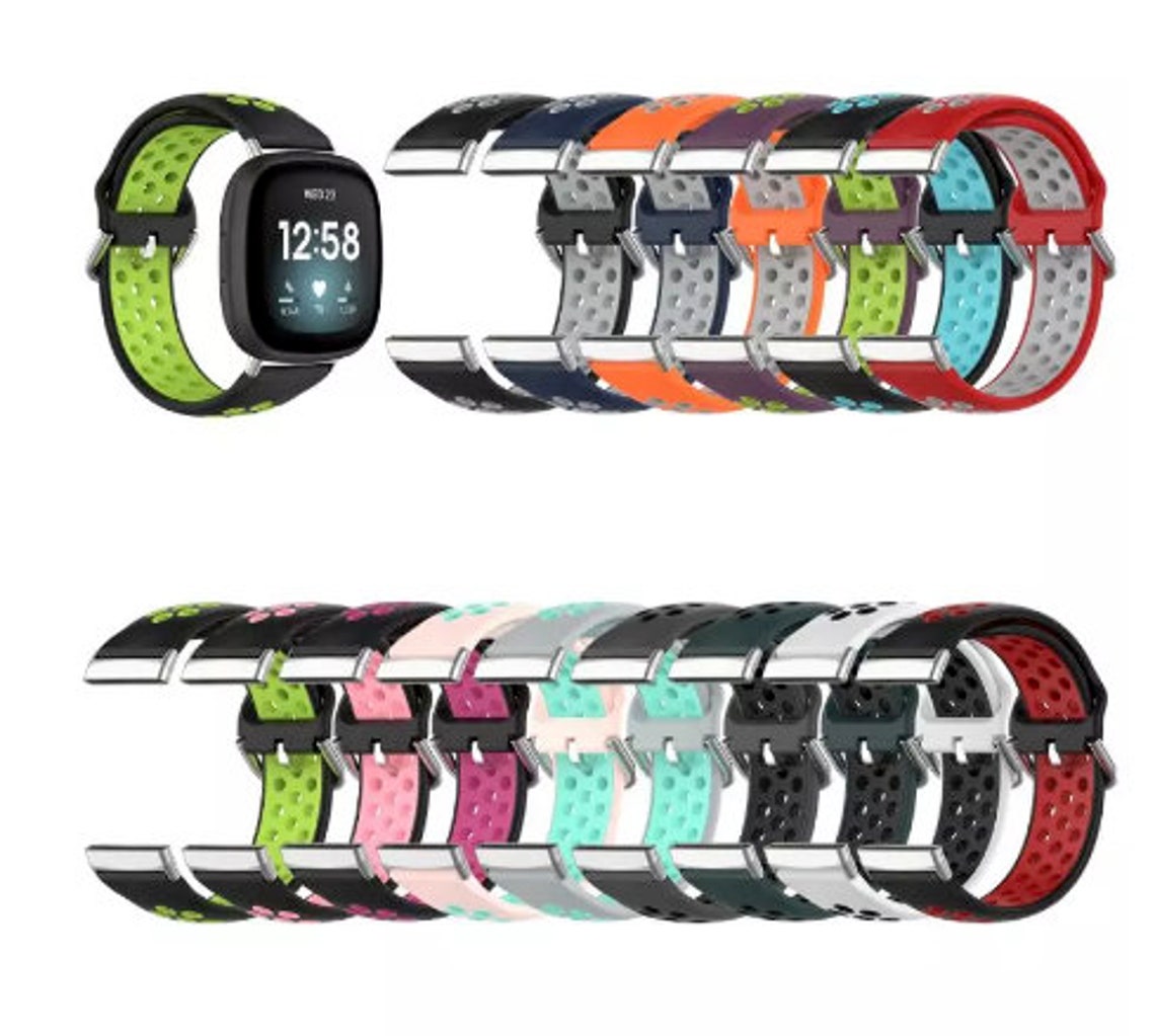 Fitbit Watch Band Silicone TwoColor Loop Band Strap For Etsy
