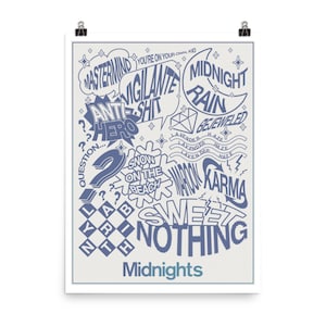 Midnights Poster (Tracklist) - Taylor Album 2022 Swifties