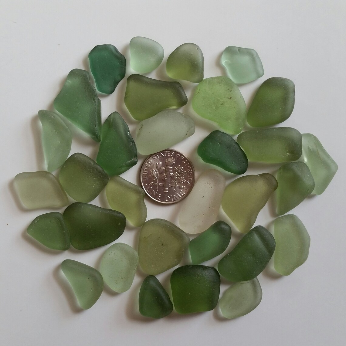 31 Small Pieces of Sage and Olive Green Genuine Sea Glass - Etsy