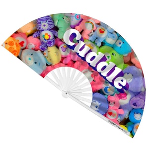 Cuddle Bear Fan (UV) – Playful Bamboo Folding Festival Fan for Pride & Drag Celebrations