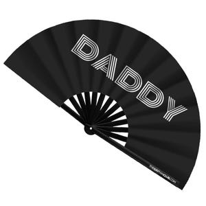 Daddy Fan – Bold Bamboo Folding Festival Fan for Pride & Drag Celebrations