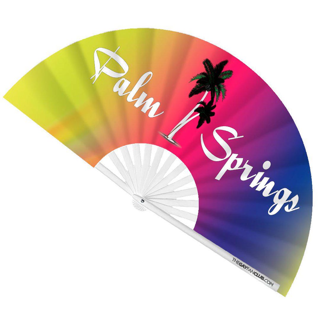 Palm Springs Fan – Colorful Bamboo Hand Fan for Pride & Drag Events - Etsy