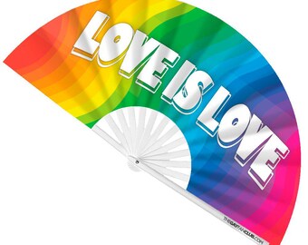 Love Is Love Rainbow Folding Fan – Pride Accessory