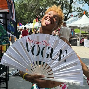 Vogue Fan - white hand fan -   Madonna inspired drag fan - The Gay Fan Club