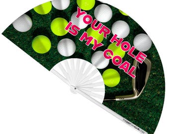 Abanico de mano Dirty Golf – Divertido abanico de bambú para el orgullo