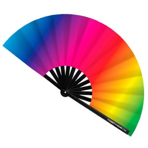 Rainbow Rave Fan – LGBTQ Festival Clack Hand Fan