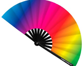 Rainbow Flag Rave Fan – Loud Clack Fan for Pride