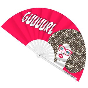 UV Reactive Bamboo Folding Fan: Pride & Drag Event Accessory