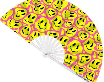 Feels Fan UV-Reactive Smiley Face Oversized Clack Fan