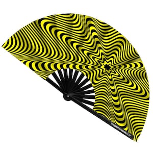 Stranger Danger Fan (UV) – UV Reactive Bamboo Folding Festival Fan for Pride & Drag Events