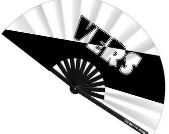 Vers Fan – Large Black and White Rave Clack Hand Fan