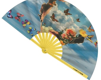 Ventilador Head In The Clouds / Ventilador abstracto de bambú Clack para fiestas rave