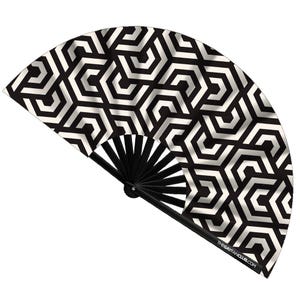 Dimension Fan – Bold Bamboo Folding Hand Fan for Pride & Drag Celebrations