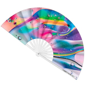 UV Reactive Bamboo Folding Fan: Pride & Rave Accessory