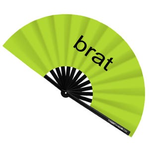 Brat Fan – Large Green Rave Clack Hand Fan