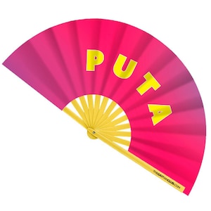 Puta Fan – Bold Bamboo Folding Festival Fan for Pride & Drag Celebrations