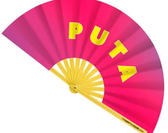 Puta Fan – Bold Bamboo Folding Festival Fan for Pride & Drag Celebrations