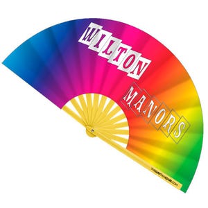Wilton Manors Fan – Colorful Bamboo Folding Hand Fan for Pride & Drag Events
