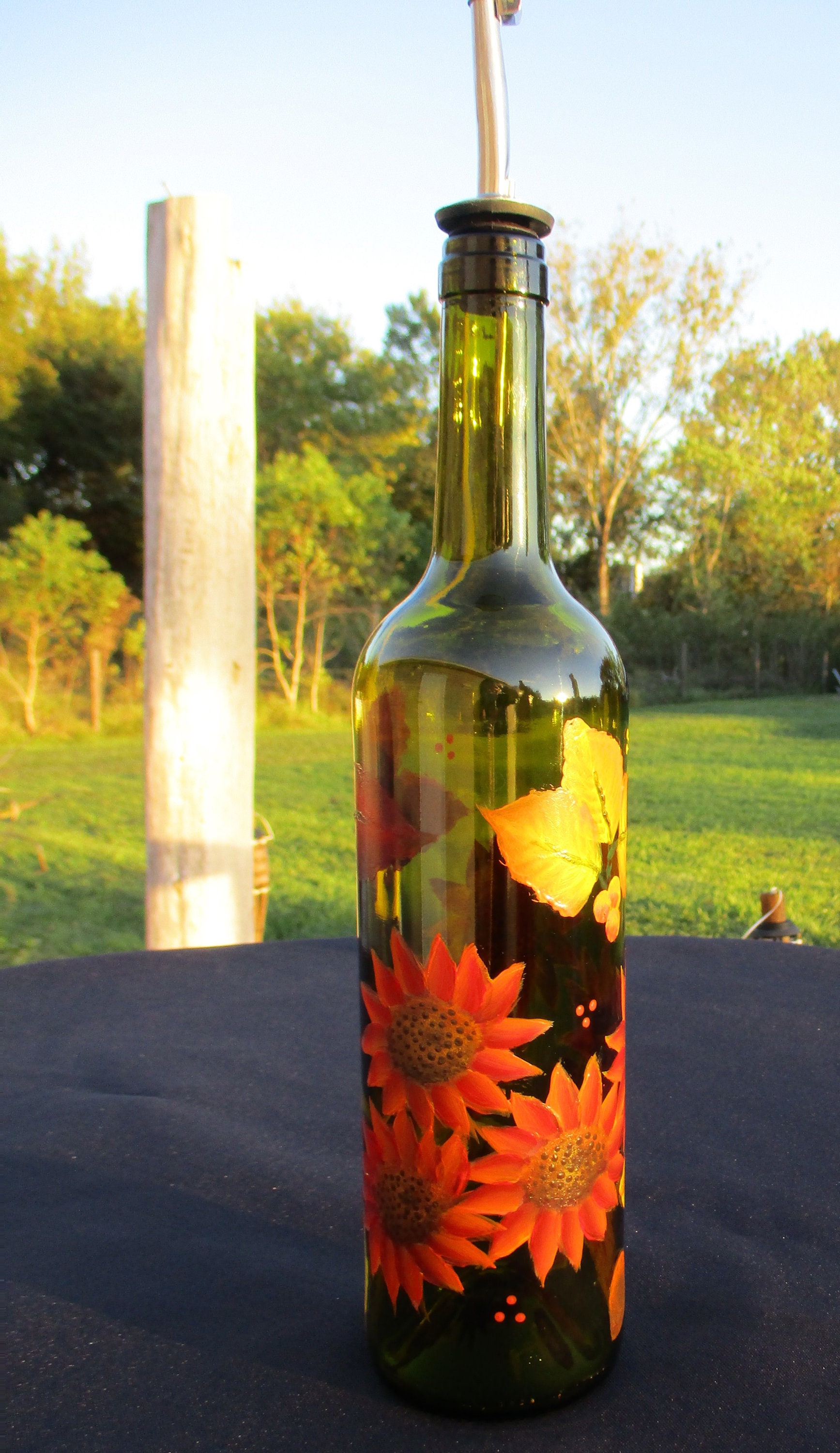 Awesome hand painted olive oil dispenser homemade salad Etsy