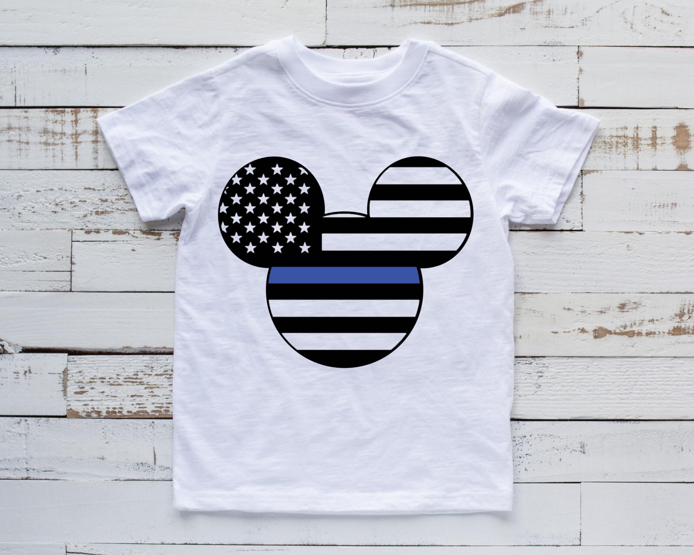 mickey mouse thin blue line shirt