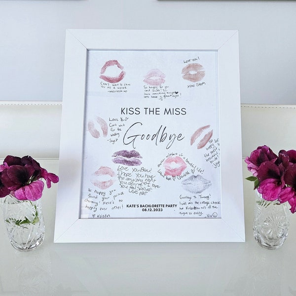 Bachlorette Party, Keepsake for bride, "Kiss the Miss Goodbye" activity, Hen do keepsake, Hens night games, Hen do ideas, Hen party game