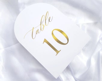 Real Gold Foil 5x7 Arched Table Numbers