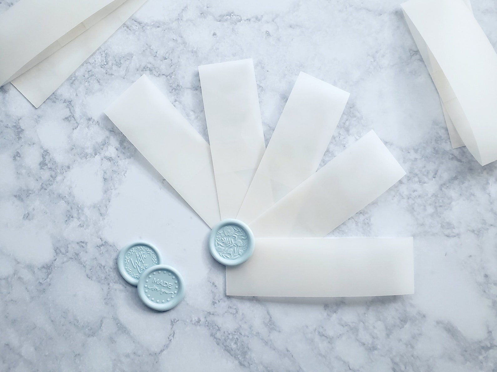 1.5 Folded&glued Clear Vellum Belly Bands for Weddings Etsy