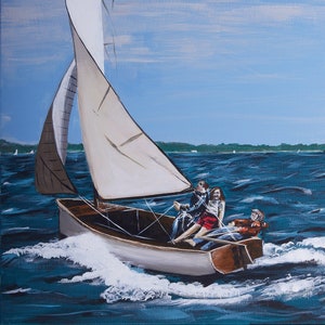 Blissed Out Glicee Print on Canvas, sailboat, nautical, art, painting, sailing, yacht