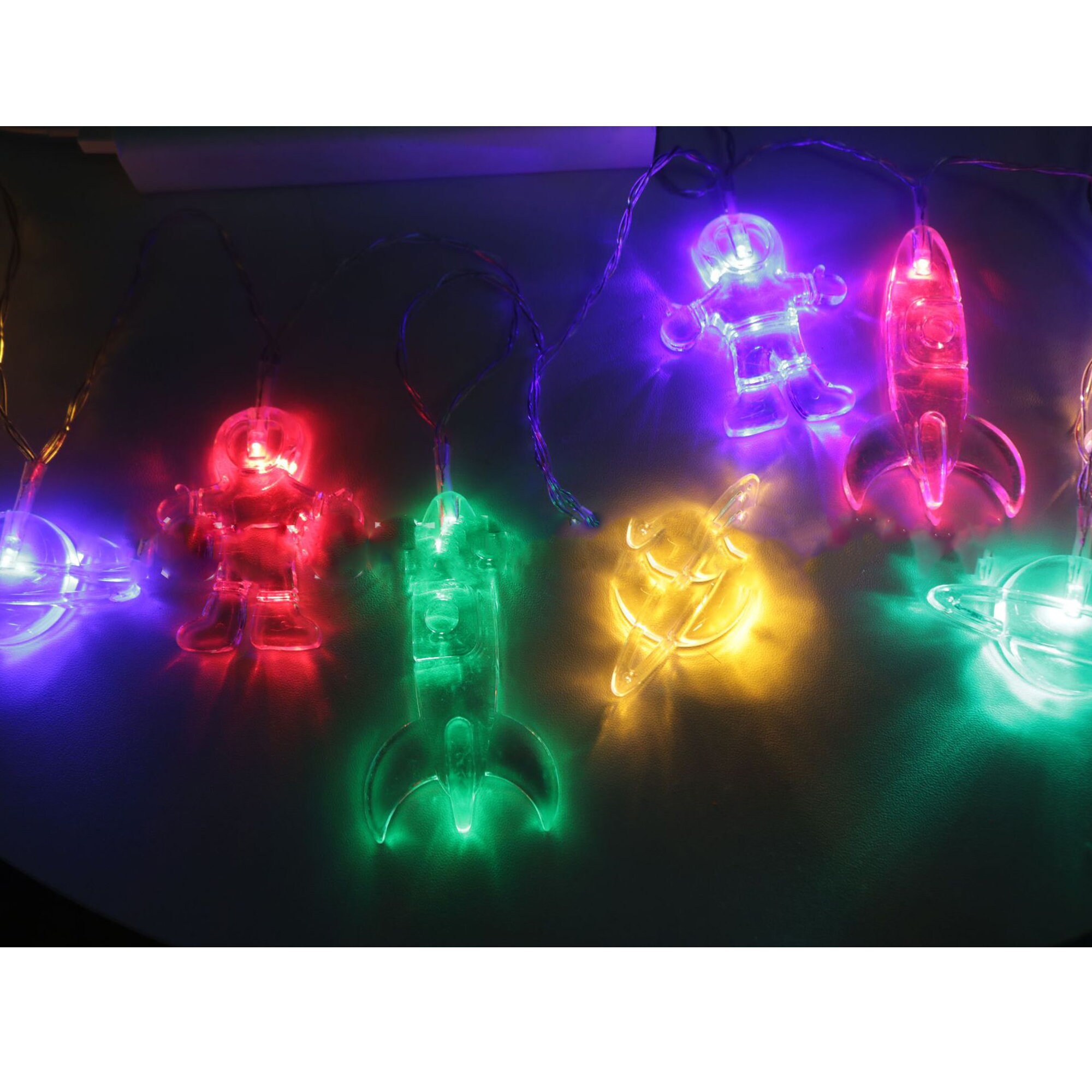 Children's Room Led String Lights Astronaut Space Rocket Etsy