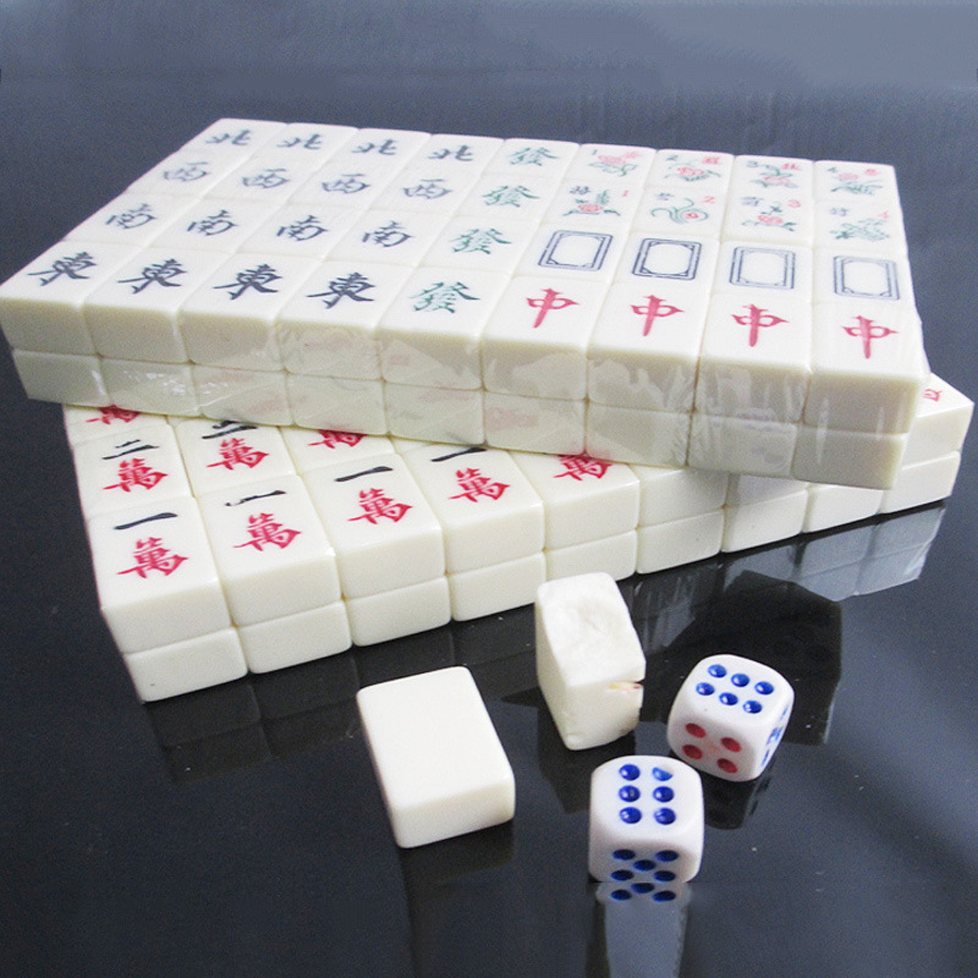 Mahjong Set Retro Mahjong Plastic Mahjong Board Game Etsy