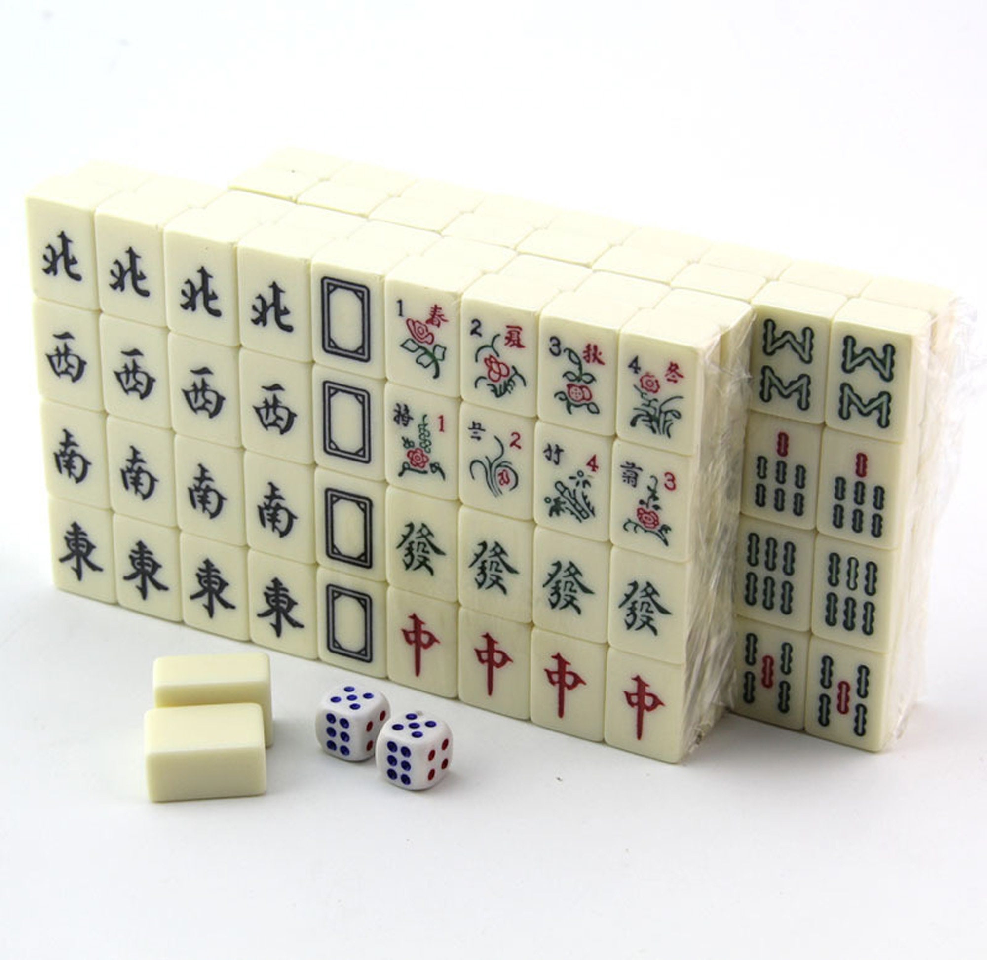 Mahjong Set Retro Mahjong Plastic Mahjong Board Game Etsy