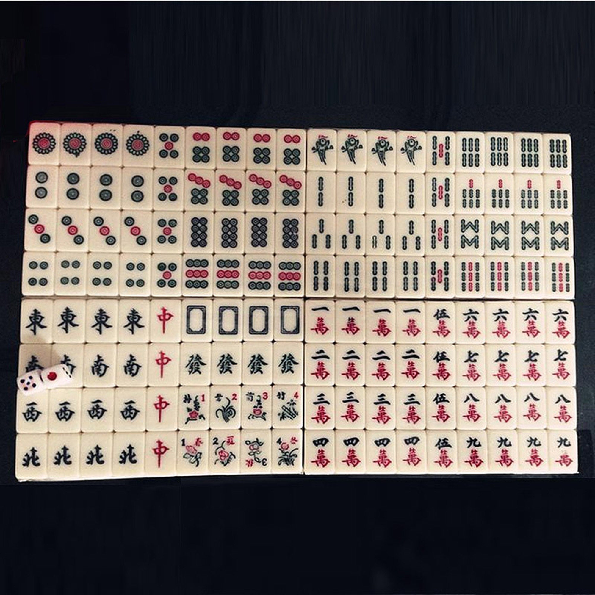 Mahjong Set Retro Mahjong Plastic Mahjong Board Game Etsy