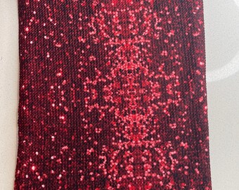 Robijnrode hoofddoek met dubbele strik imitatie pailletten