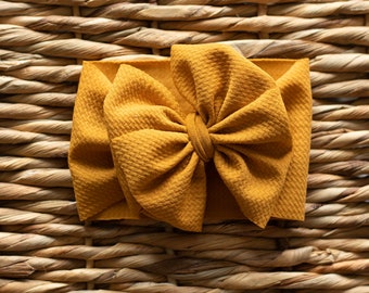 Mustard Double Bow Headwrap