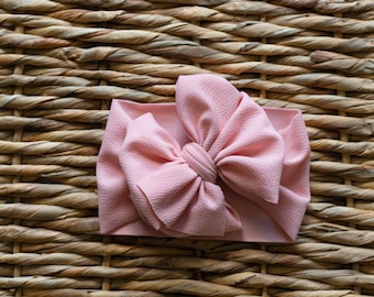Dusty Rose Double Bow Headwrap