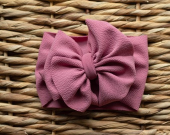 Light Mauve Double Bow Headwrap