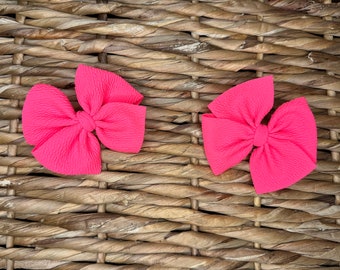 Neon Highlighter Pink Double Bow Headwrap