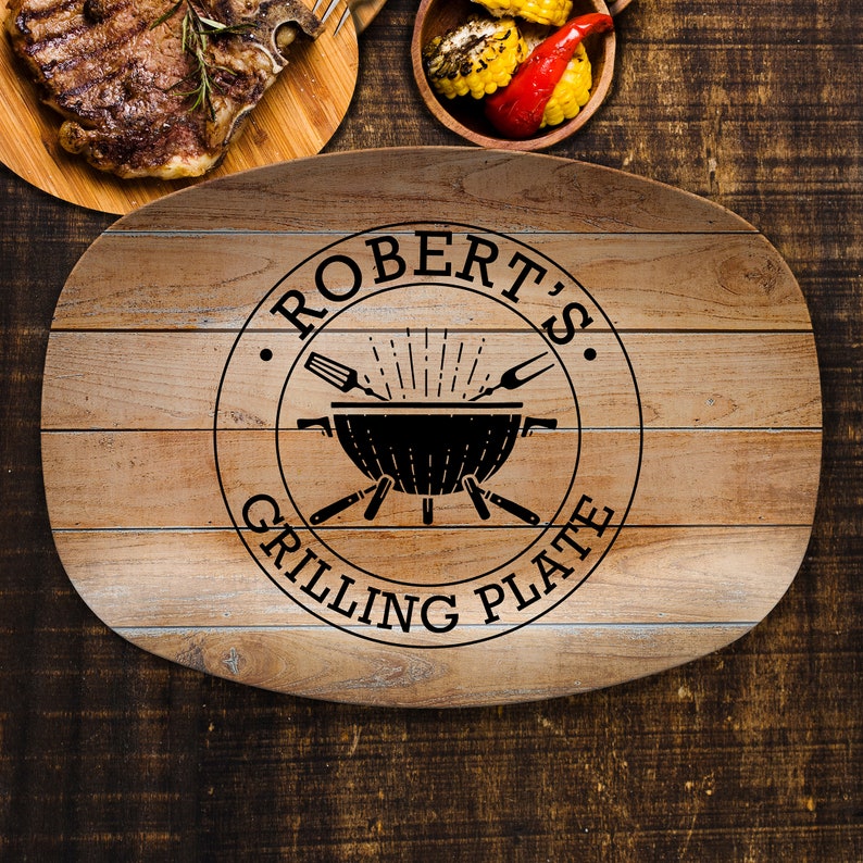 Personalized BBQ Grilling Plate BBQ Gifts BBQ Grill Gifts Etsy