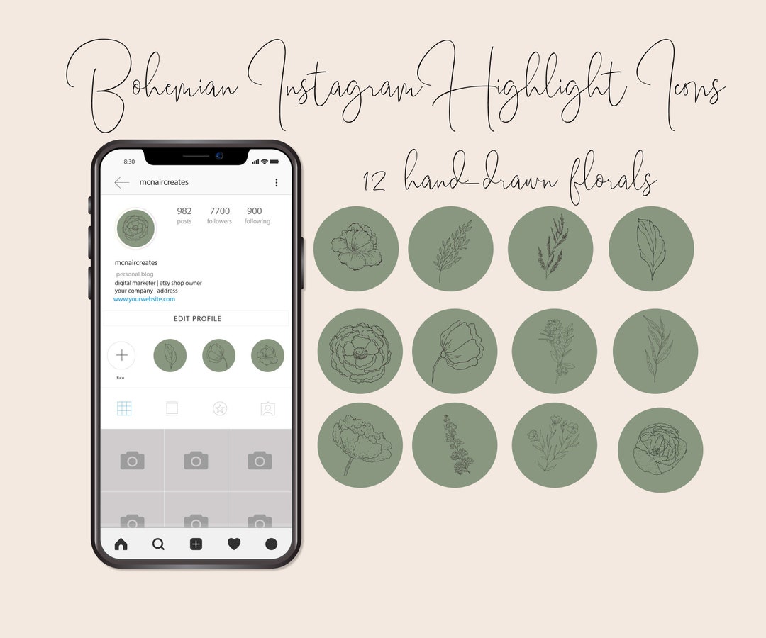 Bohemian Instagram Icons Instagram Branding Highlight Icons - Etsy