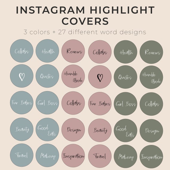 Instagram Highlights Template for Bloggers Branding for - Etsy