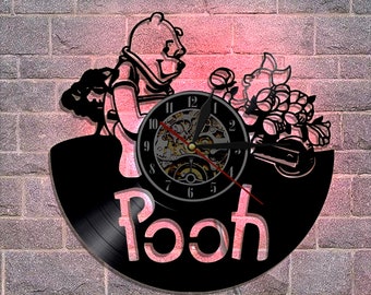 Piglet Art Winnie the Pooh Nursery Winnie the Pooh Wall Art Winnie the Pooh Decor Winnie the Pooh Vinyl Record Wall Clock
