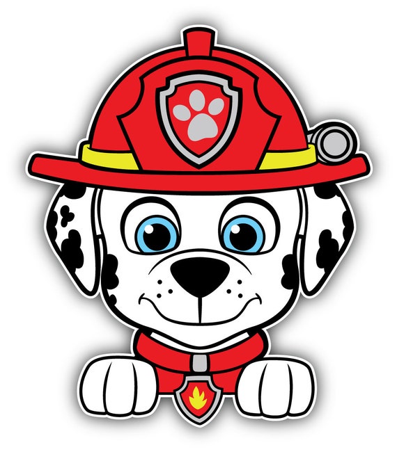 Paw Patrol Cartoon Marshall Head Sticker Bumper Decal | Etsy