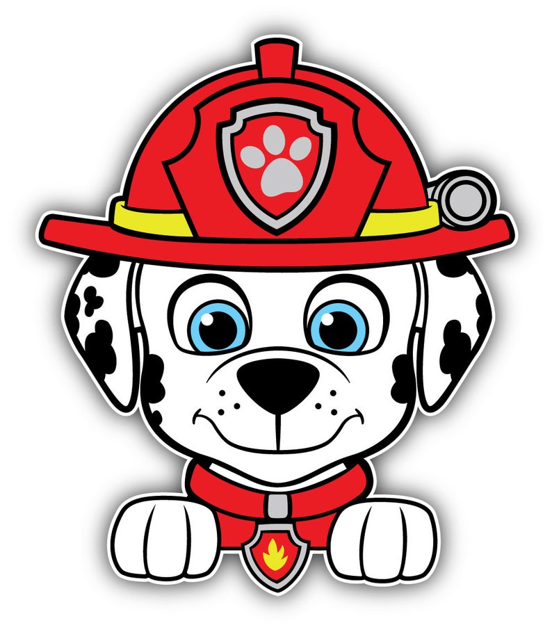 Paw Patrol Cartoon Marshall Head Sticker Bumper Decal | Etsy