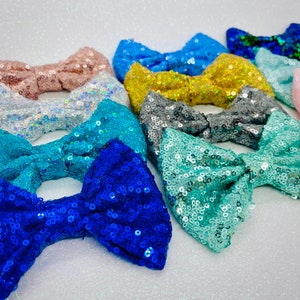 Sequin Hair Bows with Clip