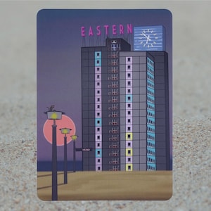 Carte postale Leipzig-Grünau "Côte Est" - Coucher de soleil