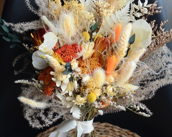 Wedding Bouquet, Bouquet of dry flowers,Dried flower wedding, Boho Wedding Bouquet,Fall Bridesmaid